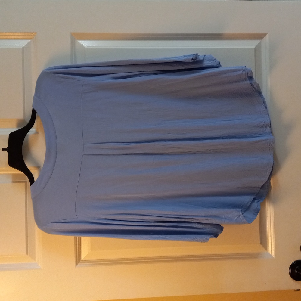 Chico's Blue Top with Braided Sleeves Chico's Size 3 - Picture 2 of 6